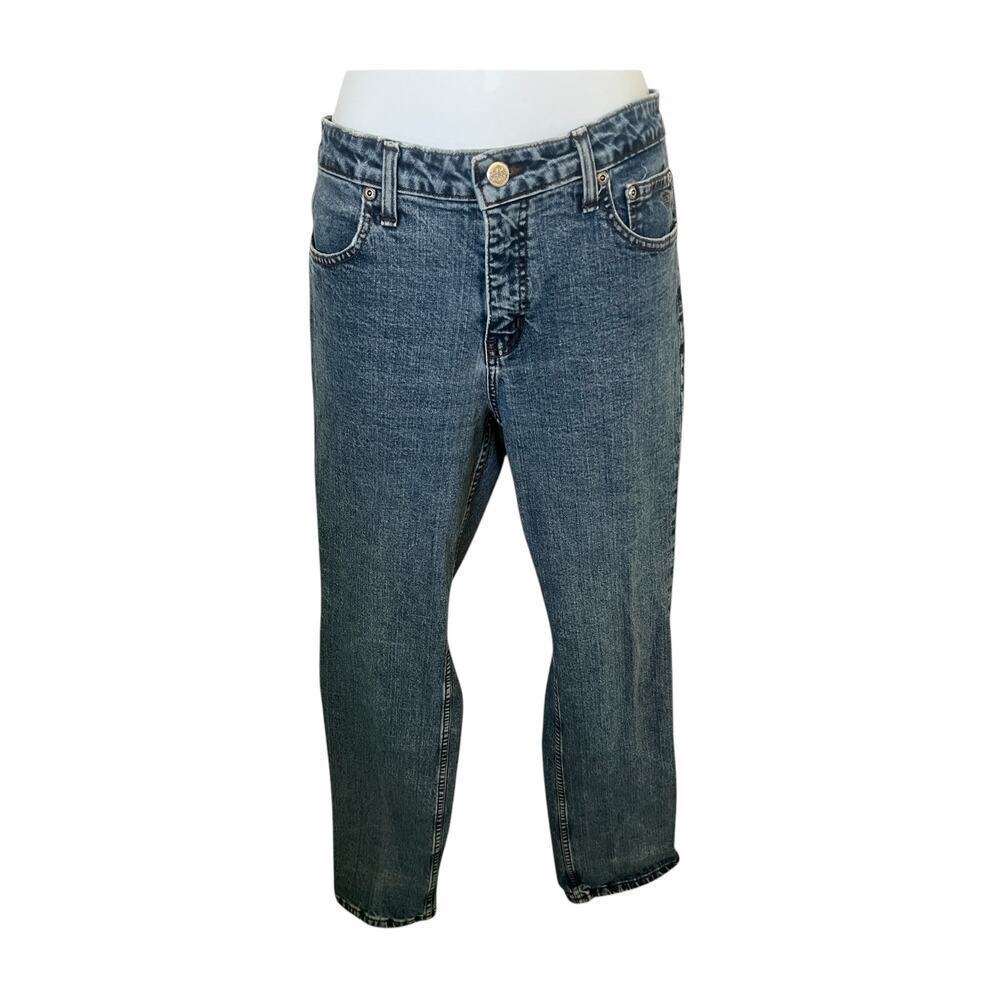Harley-Davidson Blue "Boot Cust Distressed Womens Jeans 8